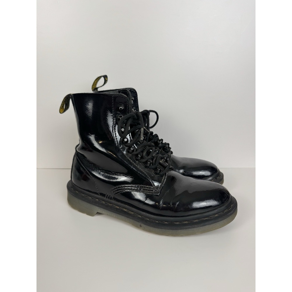 Dr Martens‎ Docs Pascal Stud Combat Boots Womens Size 7 Patent Leather